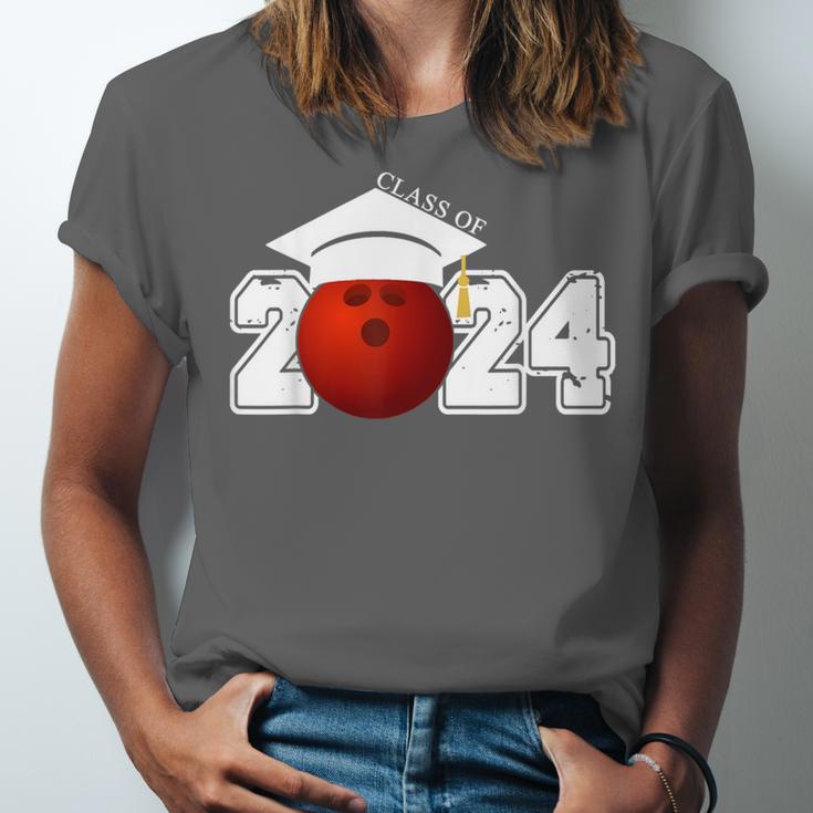 Class Of 2024 Graduation For Him Her Bowling Sports Unisex Jersey T-Shirt