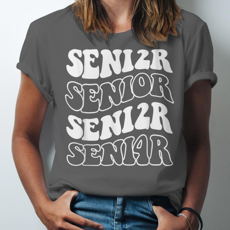 Class Of 2024 High School Senior Graduation Groovy Wave Unisex Jersey T-Shirt