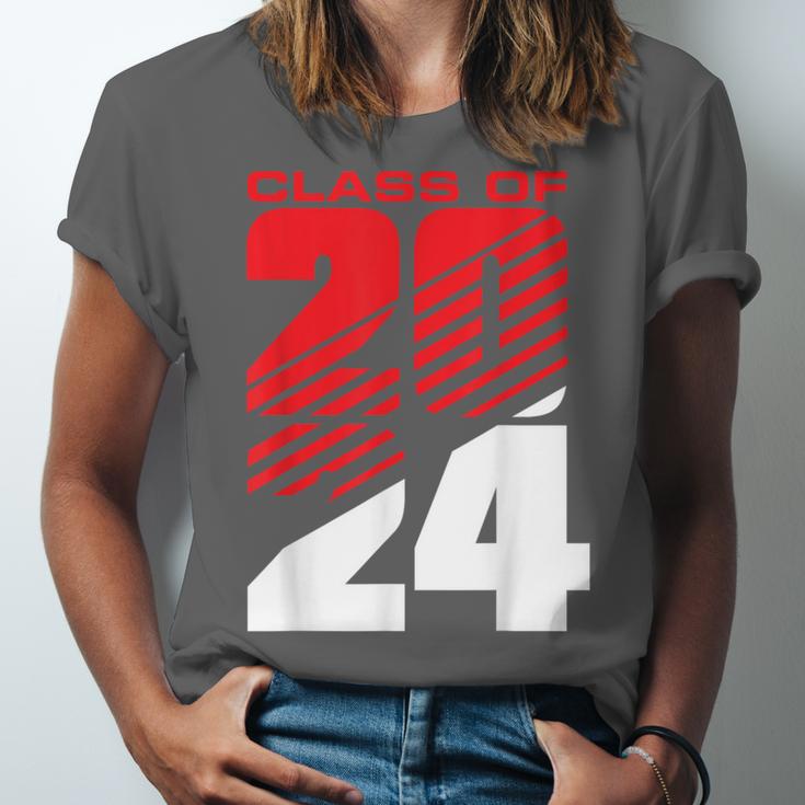 Class Of 2024 High School Senior Graduation Red Sports Style Unisex Jersey T-Shirt