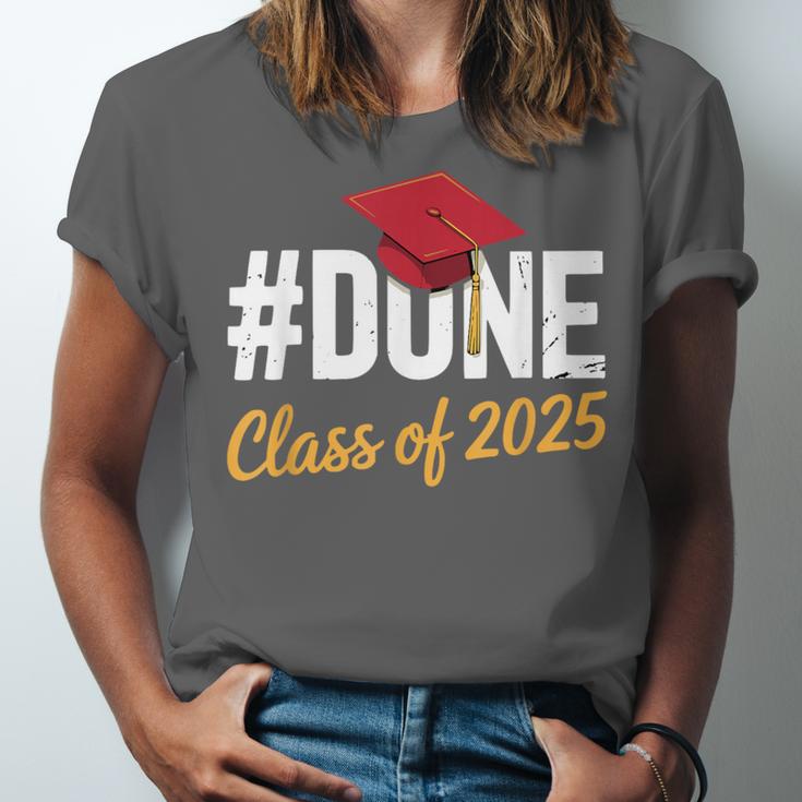 Class Of 2025 Graduation Hashtag DONE Graduate Unisex Jersey T-Shirt