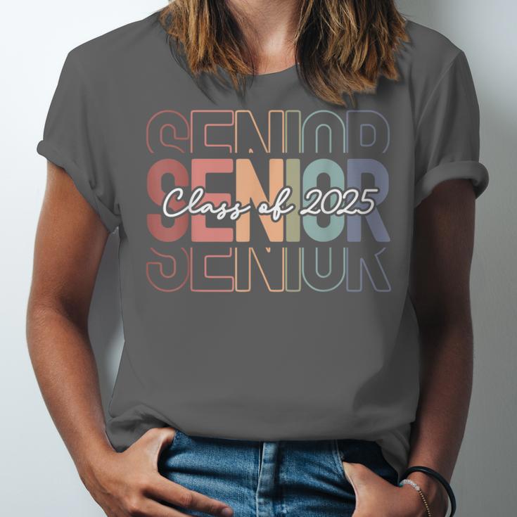 Class Of 2025 Senior 2025 Graduation Leopard Retro Rainbow Unisex Jersey T-Shirt