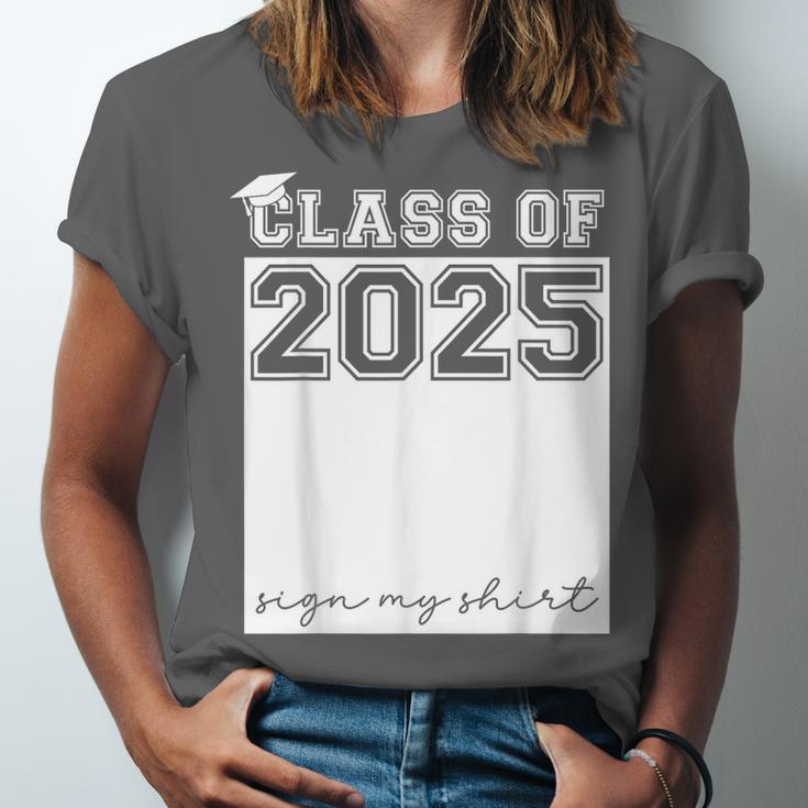 Class Of 2025 Sign My Shirt Senior 2025 Graduation Unisex Jersey T-Shirt