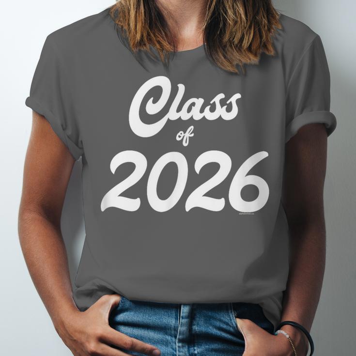 Class Of 2026 Graduation School Spirit Her Senior Class Unisex Jersey T-Shirt