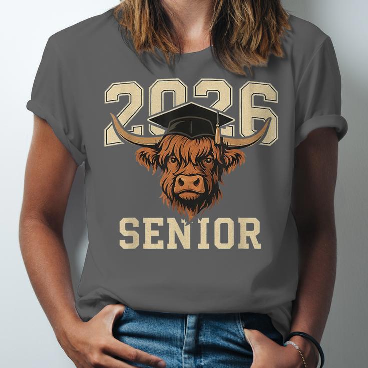 Class Of 2026 Highland Cow Senior Graduation School Pride Unisex Jersey T-Shirt