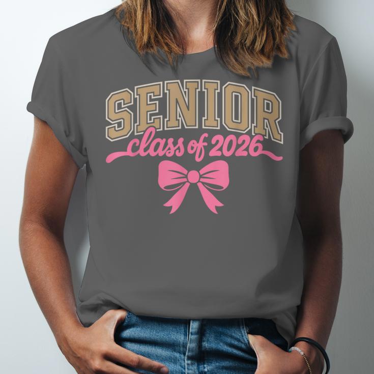 Class Of 2026 Pink Coquette Bow Senior Graduation Unisex Jersey T-Shirt