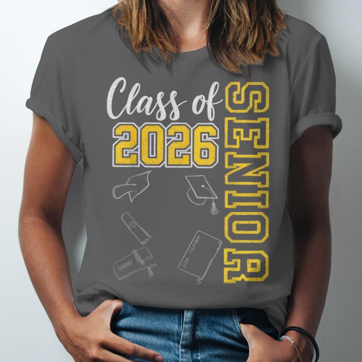 Class Of 2026 Senior 26 High School Graduation -Gold Unisex Jersey T-Shirt