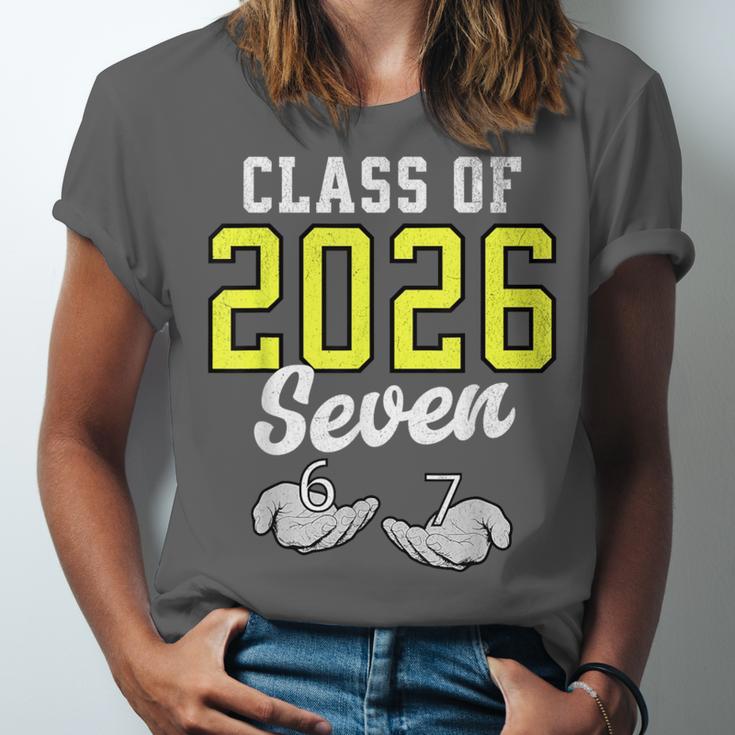 Class Of 2026 Six Seven Senior Yellow Graduation 6 7 Unisex Jersey T-Shirt