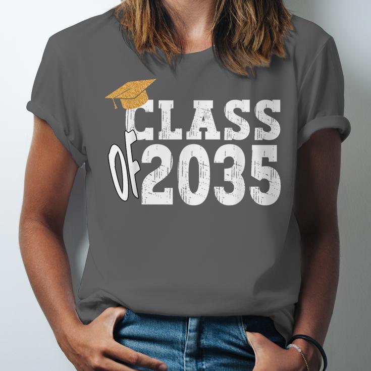 Class Of 2035 Grow With Me Boy Girl First Day Of Graduation Unisex Jersey T-Shirt