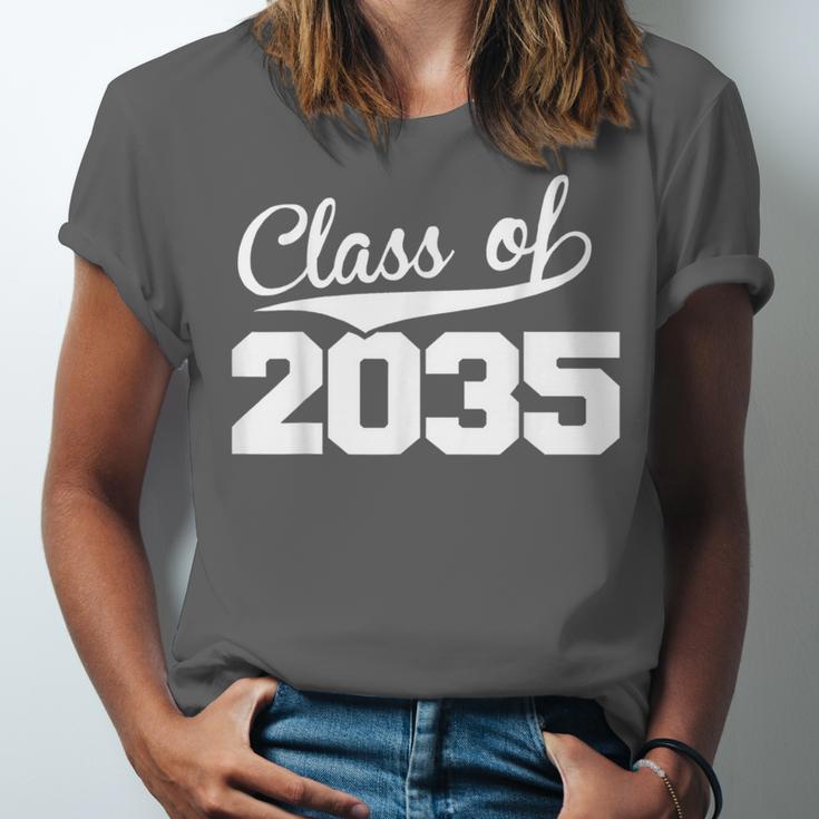 Class Of 2035 Kid To Adult Future Years Graduation Keepsake Unisex Jersey T-Shirt