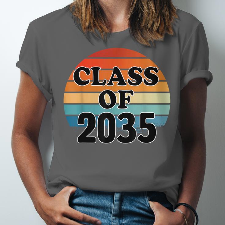 Class Of 2035 Senior Graduate Retro Graduation Unisex Jersey T-Shirt