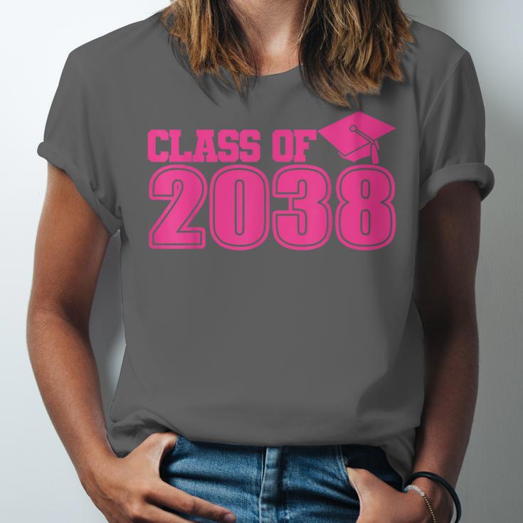 Class Of 2038 Pink Girls Growing Up School Memory Graduation Unisex Jersey T-Shirt