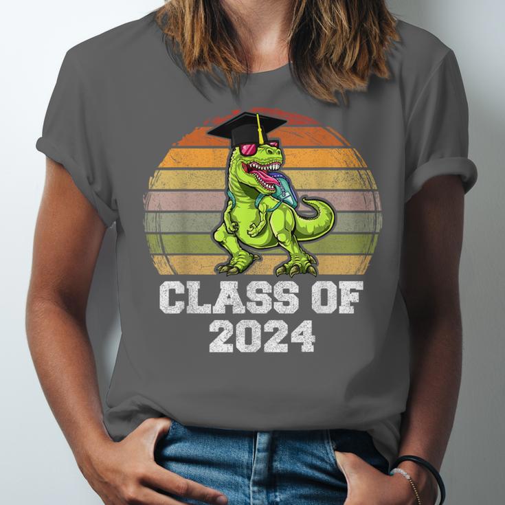 Class Of Dinosaur Apparel 2024 Graduation Graduate Dino Boy Unisex Jersey T-Shirt