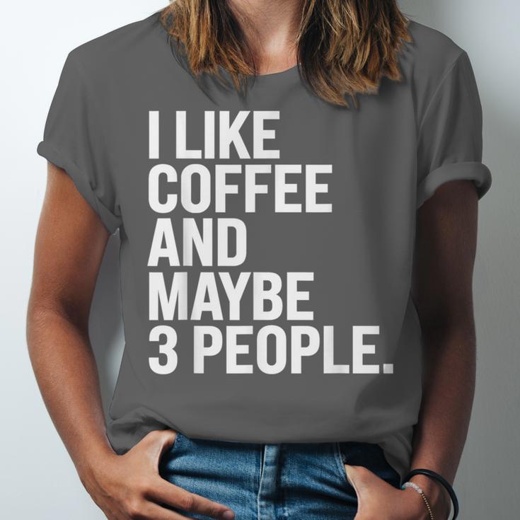 I Like Coffee Introvert Coffee Lovers Sarcastic Humor Unisex Jersey T-Shirt I Like Coffee Introvert Coffee Lovers Sarcastic Humor Unisex Jersey T-Shirt