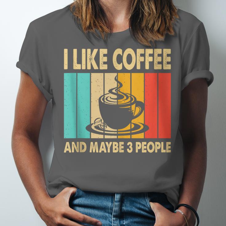 I Like Coffee And Maybe 3 People Introvert Anti-Social Unisex Jersey T-Shirt