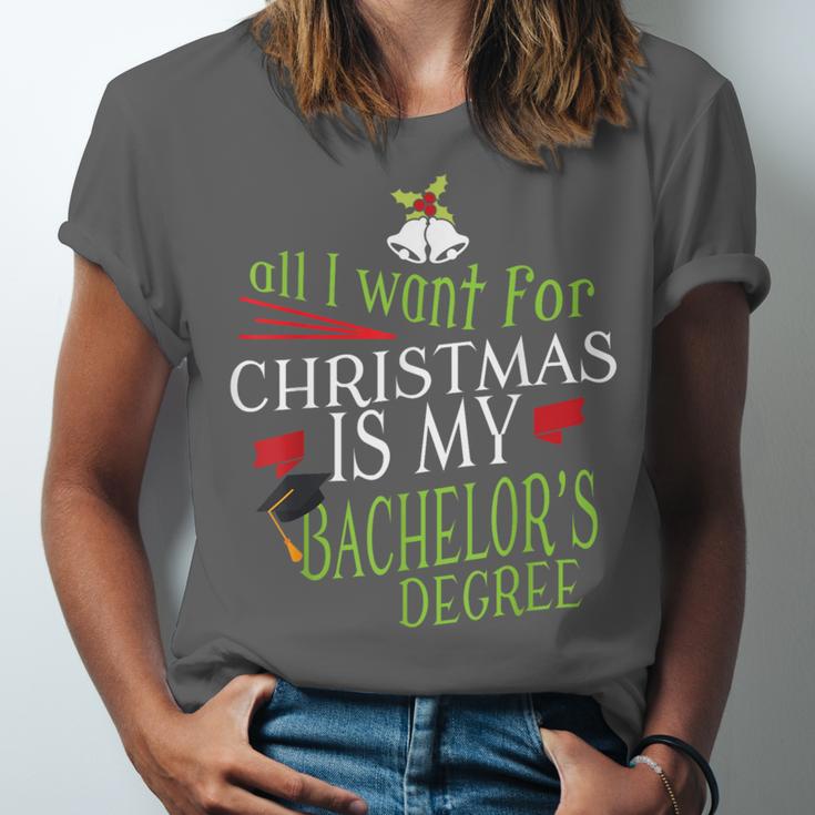 College Student Christmas Bachelors Degree Graduation Unisex Jersey T-Shirt