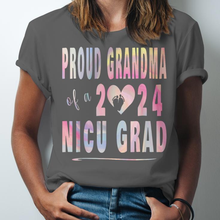 Colorful Proud Grandma 2024 NICU Graduate Baby Graduation Unisex Jersey T-Shirt