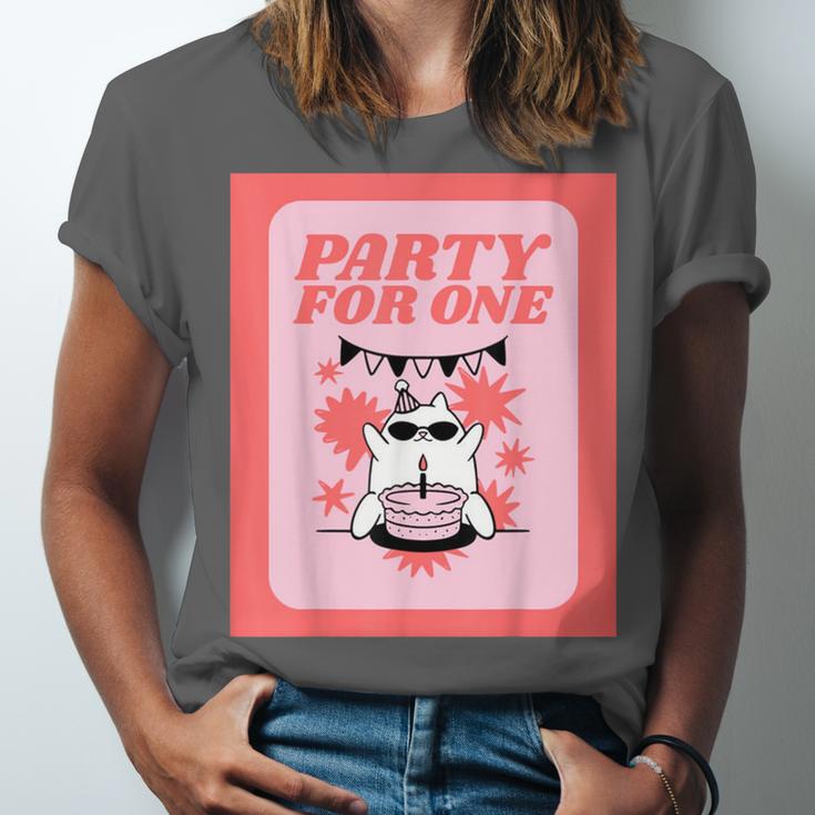 Cool Fun Cute Party Introvert Cat Character Unisex Jersey T-Shirt