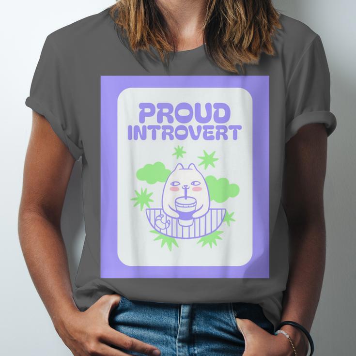 Cool Fun Cute Proud Introvert Cat Character For Men Women Unisex Jersey T-Shirt Cool Fun Cute Proud Introvert Cat Character For Men Women Unisex Jersey T-Shirt