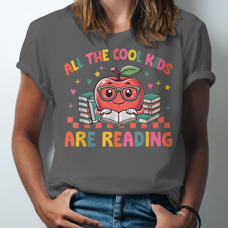 All The-Cool Kids Are Reading Book Lover Librarian Bookworm Unisex Jersey T-Shirt