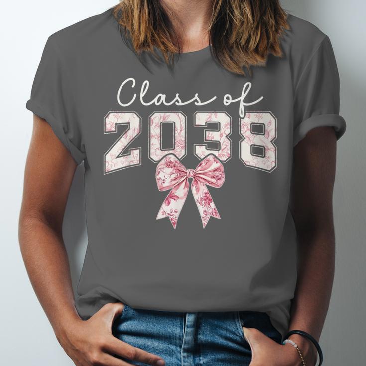 Coquette Bow Preppy Class Of 2038 Girly Girl 2038 Graduation Unisex Jersey T-Shirt