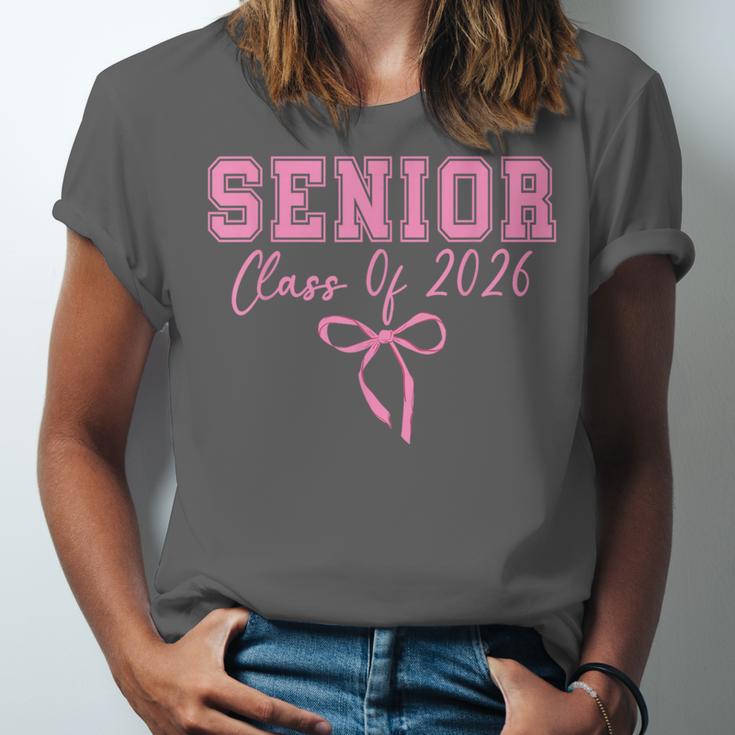 Coquette Senior 2026 Class Of 2026 Pink Bow Graduation 2026 Unisex Jersey T-Shirt