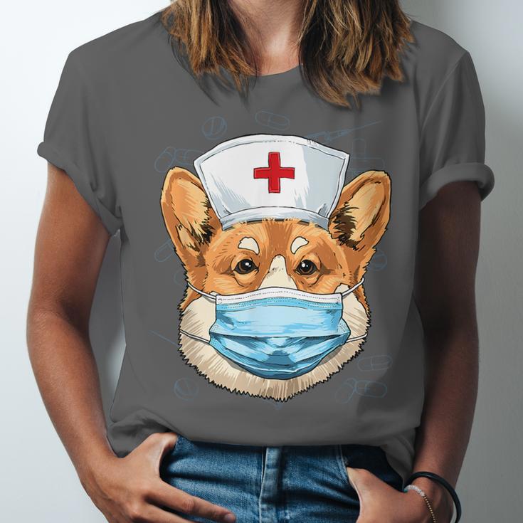 Corgi Dog Nurse RN Nursing School Graduation Unisex Jersey T-Shirt