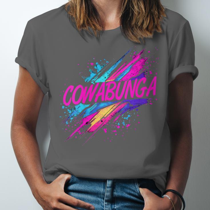 Cowabunga Retro 80s 90s Nostalgia Slang Neon Grunge Art Unisex Jersey T-Shirt