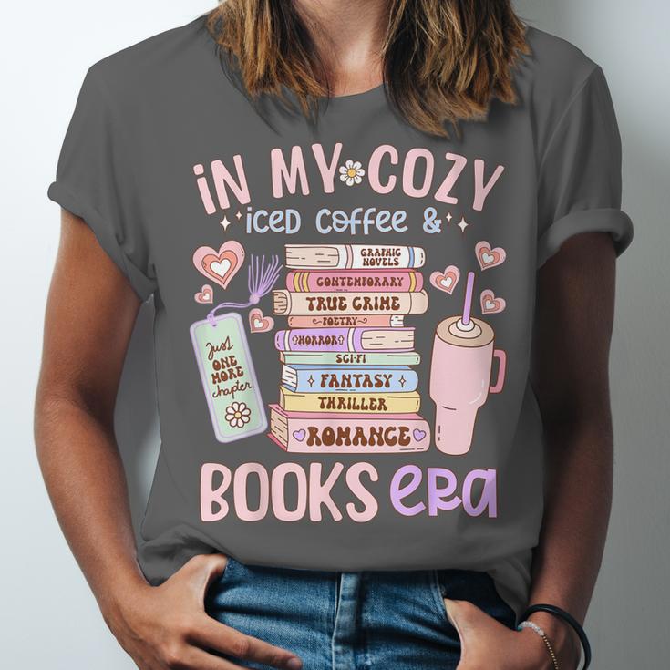 In My Cozy Iced Coffee And Books Era Unisex Jersey T-Shirt In My Cozy Iced Coffee And Books Era Unisex Jersey T-Shirt
