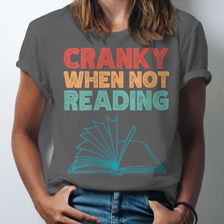 Cranky When Not Reading Retro Vintage Book Lover Unisex Jersey T-Shirt Cranky When Not Reading Retro Vintage Book Lover Unisex Jersey T-Shirt