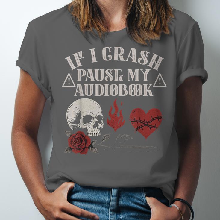 If I Crash Pause My Audiobook Lovers Dark Romance Spicy Book Unisex Jersey T-Shirt If I Crash Pause My Audiobook Lovers Dark Romance Spicy Book Unisex Jersey T-Shirt