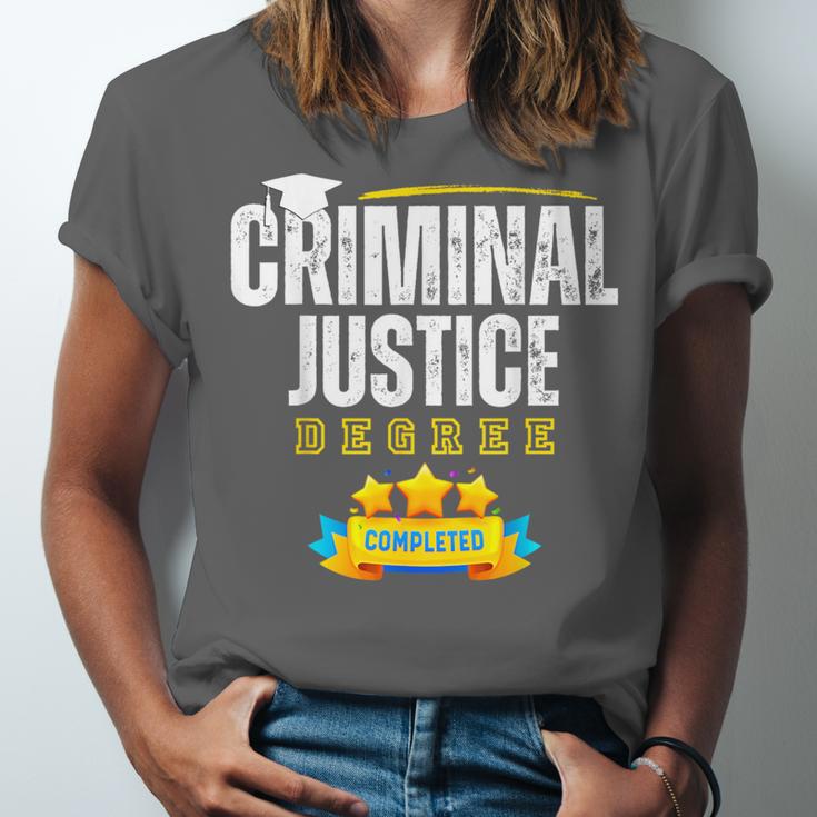 Criminal Justice Degree Graduation Senior Celebration Grad Unisex Jersey T-Shirt
