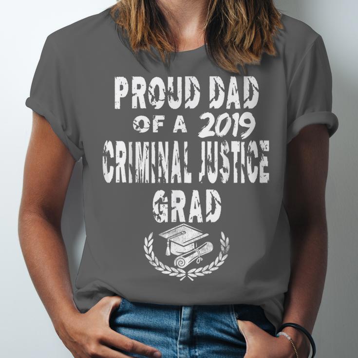 Criminal Justice Grad Proud Dad Vintage GraduationShirts Unisex Jersey T-Shirt