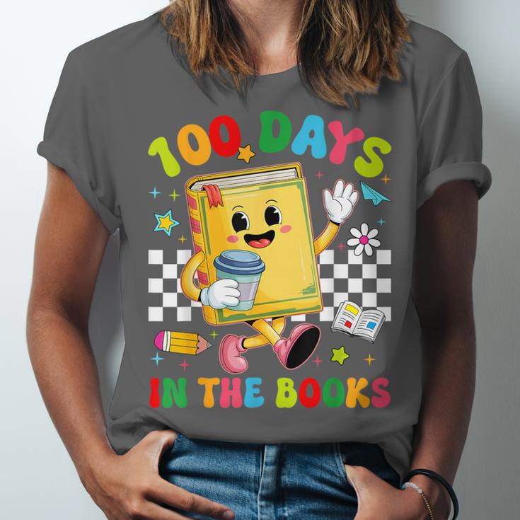 Cute 100 Days In The Books Groovy Boy Girl Teacher Unisex Jersey T-Shirt Cute 100 Days In The Books Groovy Boy Girl Teacher Unisex Jersey T-Shirt