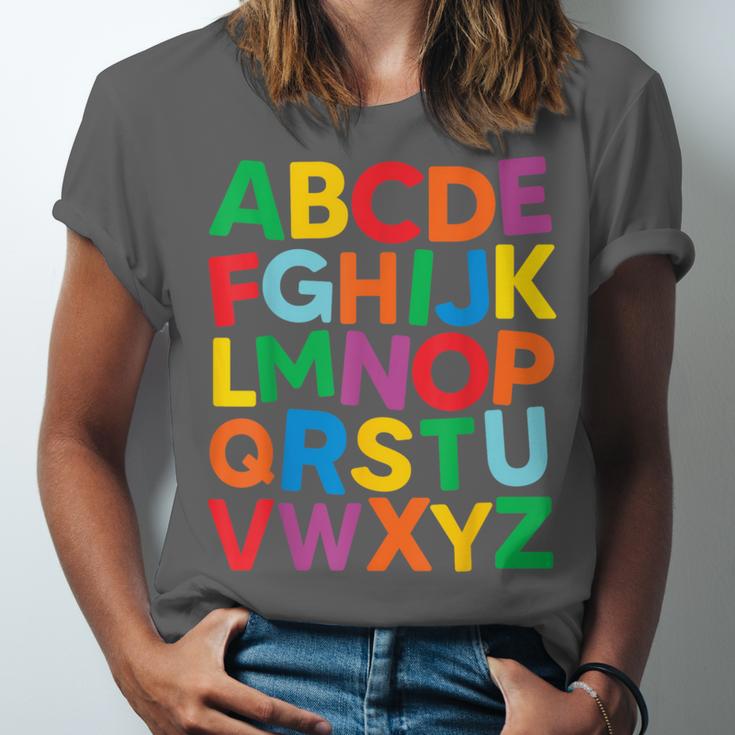 Cute ABCs Shirt Alphabet Colorful Letters Reading Books Kids Unisex Jersey T-Shirt Cute ABCs Shirt Alphabet Colorful Letters Reading Books Kids Unisex Jersey T-Shirt
