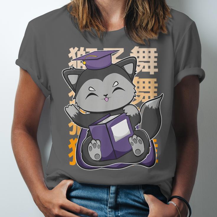 Cute Anime Fox Graduate Of A Class For Graduation Unisex Jersey T-Shirt