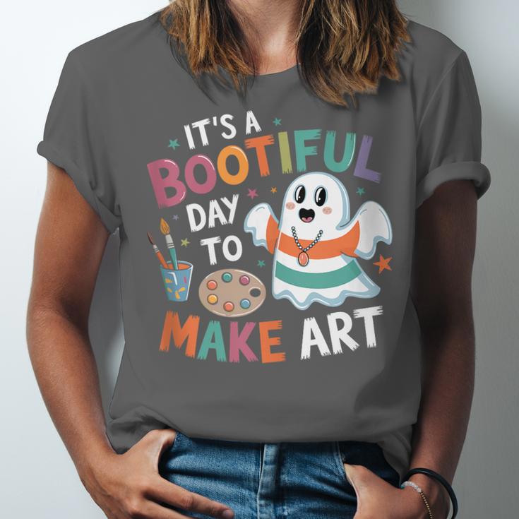 Cute Ghost Book Halloween Spooky Boo School Art Teacher Unisex Jersey T-Shirt