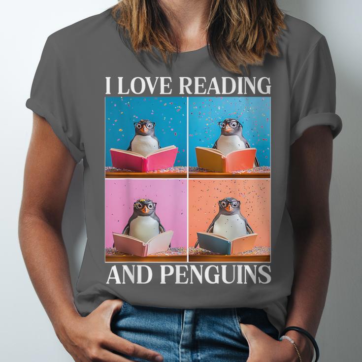 Cute Penguin Reading Book School Librarian Teacher Student Unisex Jersey T-Shirt