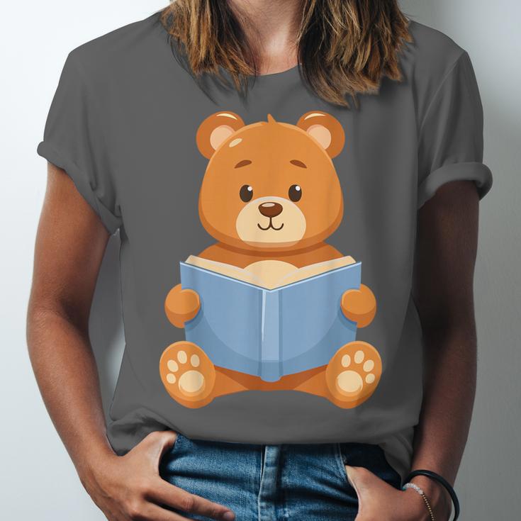 Cute Teddy Bear Reading Book Adorable For Readers Unisex Jersey T-Shirt Cute Teddy Bear Reading Book Adorable For Readers Unisex Jersey T-Shirt