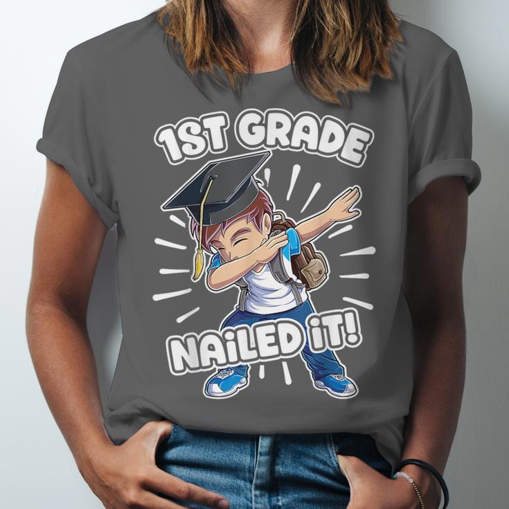 Dabbing Graduation Boy 1st Grade Class Of 2021 Nailed It Unisex Jersey T-Shirt