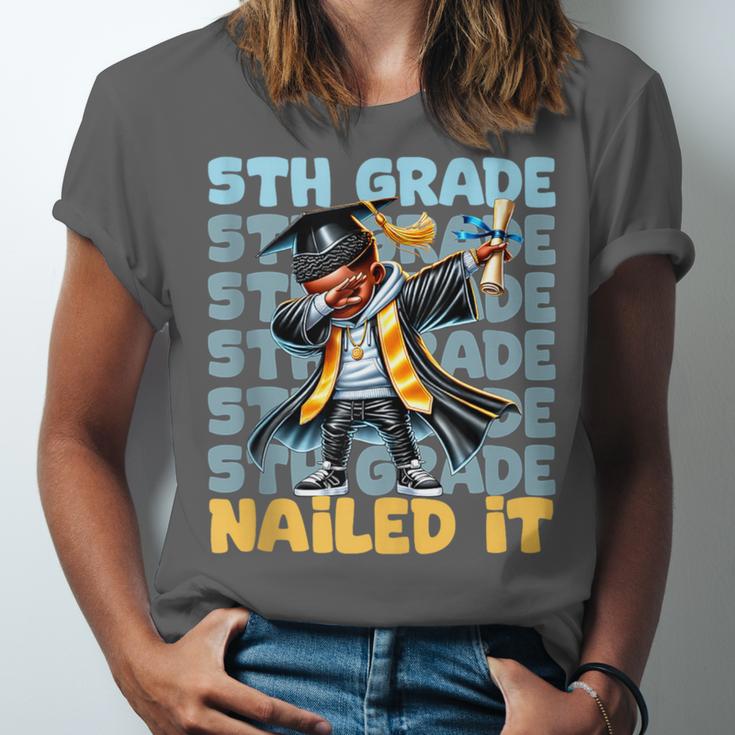 Dabbing Graduation Boy 5th Grade Nailed It Class Of 2025 Unisex Jersey T-Shirt