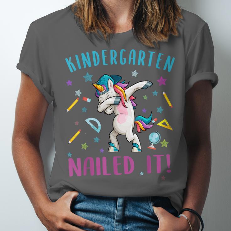Dabbing Kindergarten Unicorn Graduation Class 2021 Nailed It Unisex Jersey T-Shirt