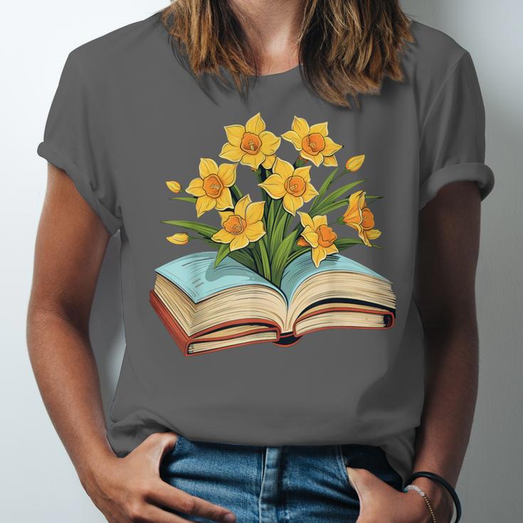 Daffodils Flowers Book Floral Unisex Jersey T-Shirt Daffodils Flowers Book Floral Unisex Jersey T-Shirt