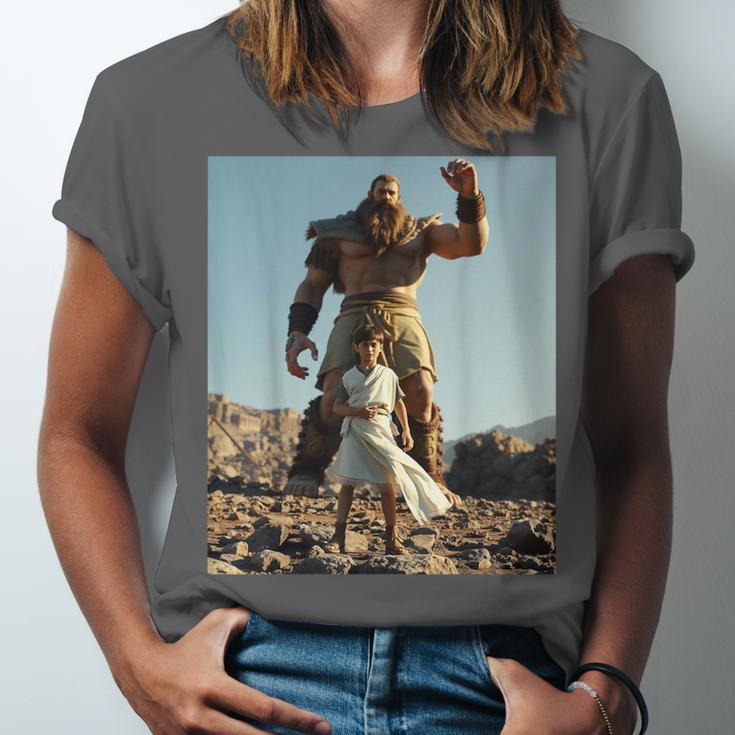 David And Goliath Bible Book Of Samuel King David Unisex Jersey T-Shirt David And Goliath Bible Book Of Samuel King David Unisex Jersey T-Shirt