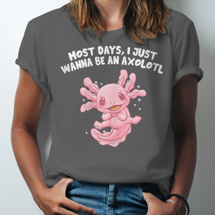 Most Days I Just Wanna Be An Axolotl Salamander Introvert Unisex Jersey T-Shirt