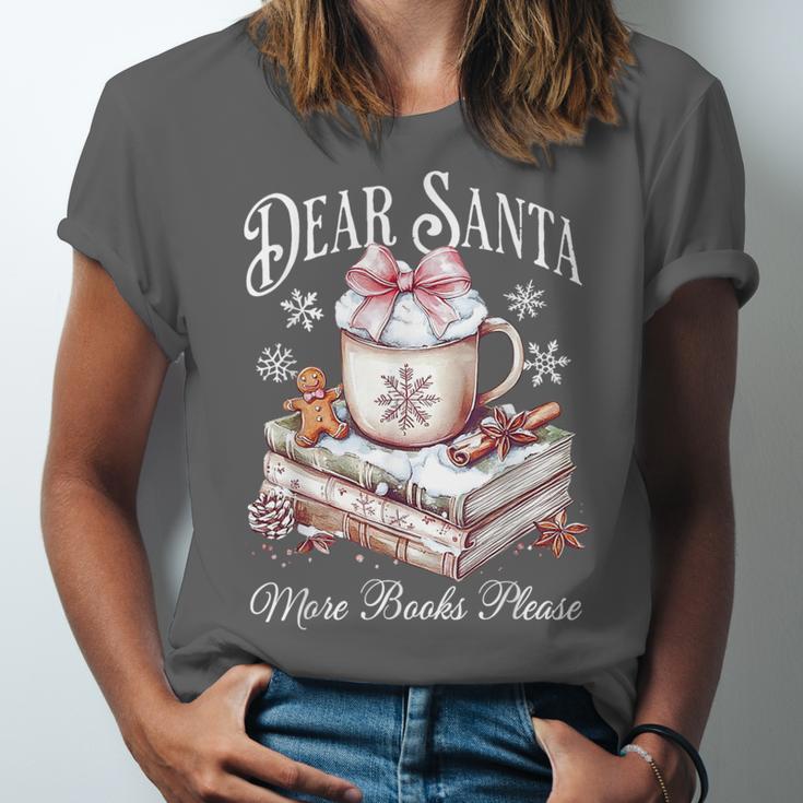 Dear Santa More Book Please Christmas Reading Book Librarian Unisex Jersey T-Shirt