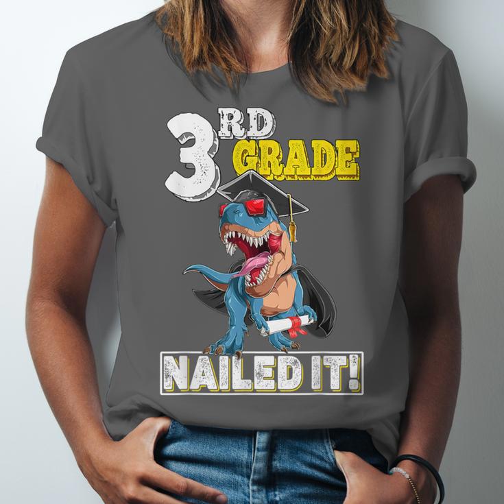 Dinosaur Graduation Cap Gown 3rd Grade Graduate Nailed It Unisex Jersey T-Shirt