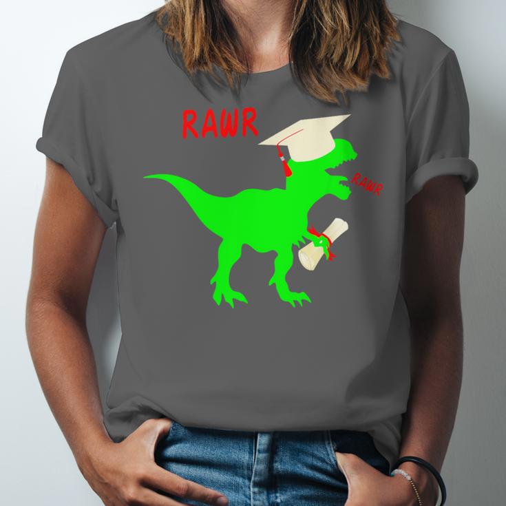 Dinosaur Rawr Diploma Grad Graduate Graduation Unisex Jersey T-Shirt