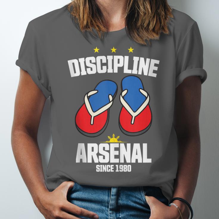 Discipline Arsenal Pinoy Nostalgia Filipino Tsinelas Unisex Jersey T-Shirt Discipline Arsenal Pinoy Nostalgia Filipino Tsinelas Unisex Jersey T-Shirt
