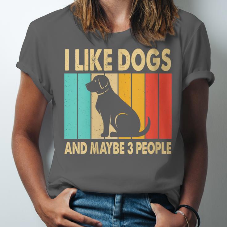 I Like Dogs And Maybe 3 People Introvert Unisex Jersey T-Shirt