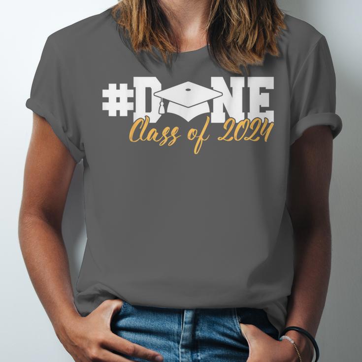 DONE Class Of 2024 Graduation For Her Him Grad Senior 2024 Unisex Jersey T-Shirt